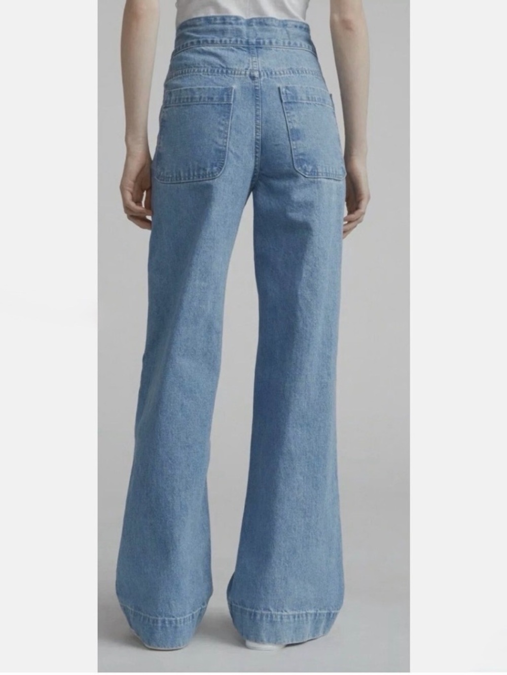 rag & bone Massive pant high waist denim with belt in Crystal Wash - Picture 2 of 3